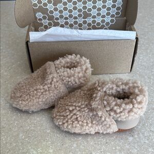 Cozy Tan Kids Moccasins